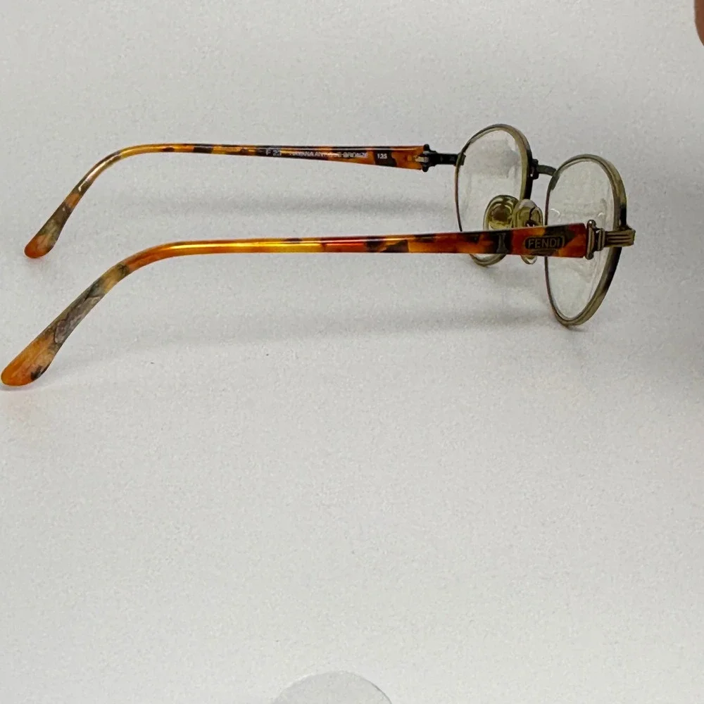 Fendi F‎ 23 Havana Antique Bronze Eyeglasses Frames Italy 52-18-135 21912